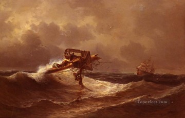 Boat Painting - Aivasovsky Ivan Constantinovich The Rescue seascape boat Ivan Aivazovsky